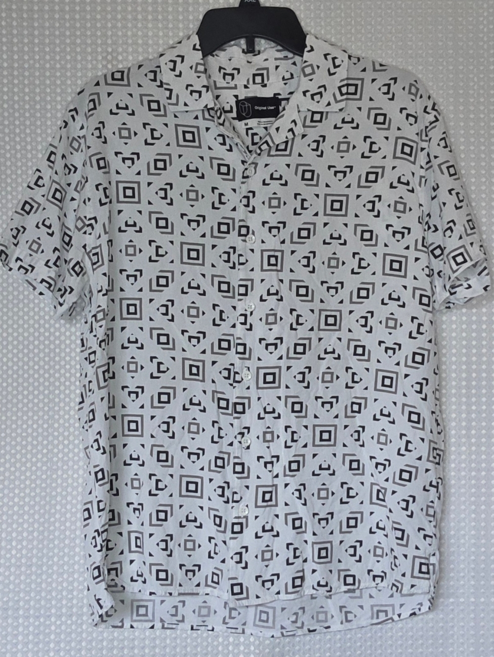 Original Use Geometric Button Up Shirt Medium Streetwear Minimal Modern - Picture 5 of 11